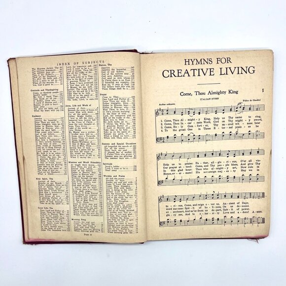Vintage Hymns For Creative Living 1935 Christian Church Worship Book - Picture 5 of 8